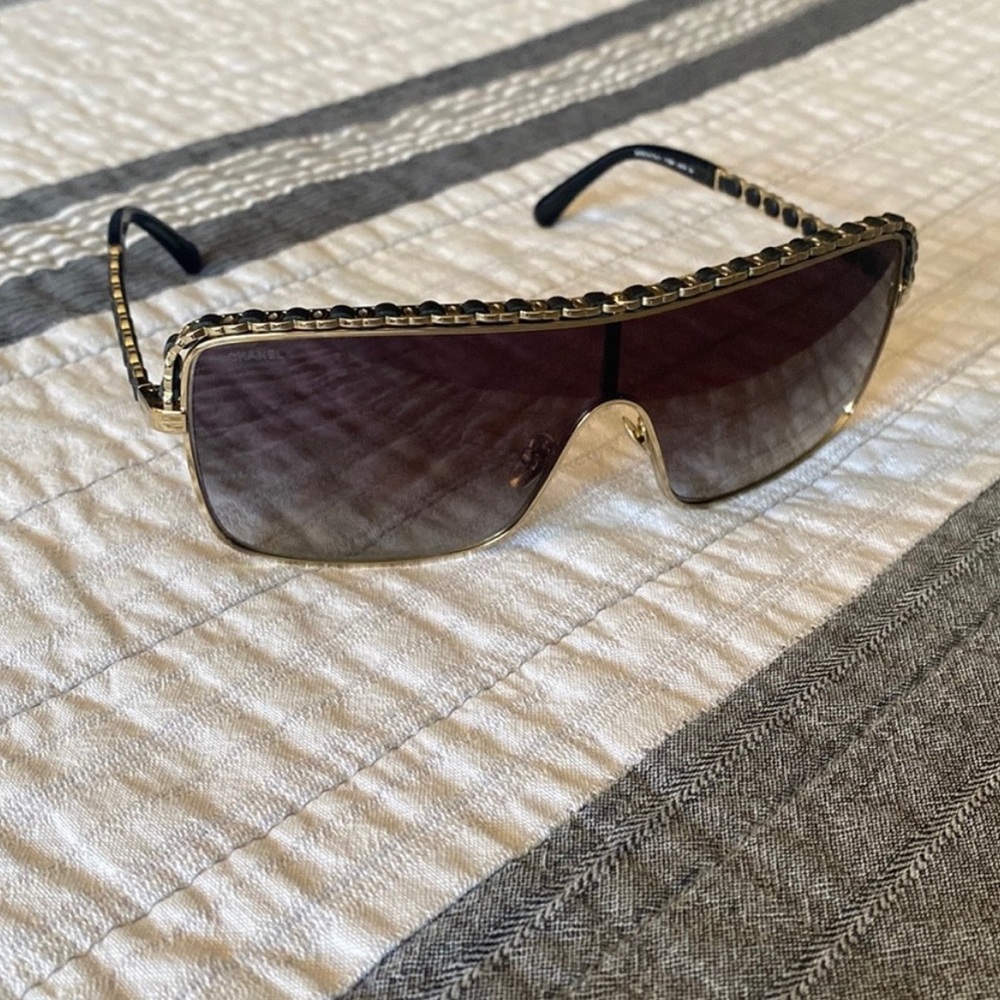 CHANEL Gold and Black Women's Sunglasses